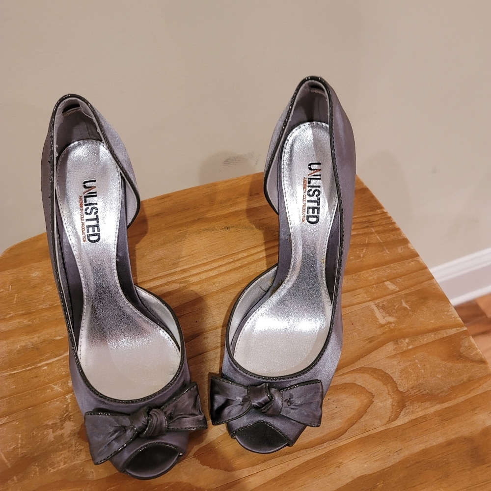 Unlisted Satin Peep Toe Heels